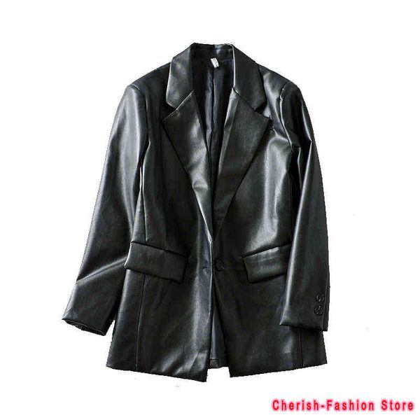 loose pu faux leather blazers women leather jacket coat brand new women's jackets outerwear ladies coats female leather suit l220728, Black
loose pu faux leather blazers women leather jacket coat brand new women's jackets outerwear ladies coats female leather suit l220728, Black