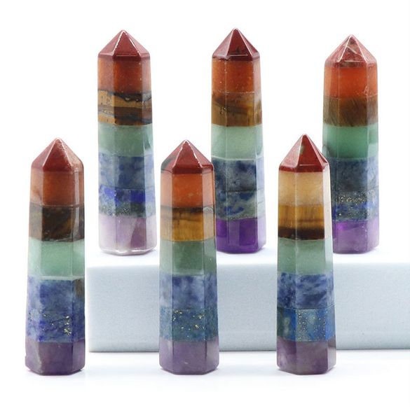 7 chakra hexagonal column natural crystal stone mosaic 13x48mm craft gift yoga hand play odornment decoration, Black
7 chakra hexagonal column natural crystal stone mosaic 13x48mm craft gift yoga hand play odornment decoration, Black