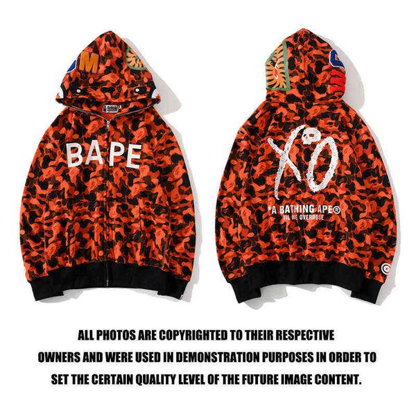 factory online export new designer brand sweater tide bap co branded camouflage red hoodie men's and women's printed cardigan, Black
factory online export new designer brand sweater tide bap co branded camouflage red hoodie men's and women's printed cardigan, Black