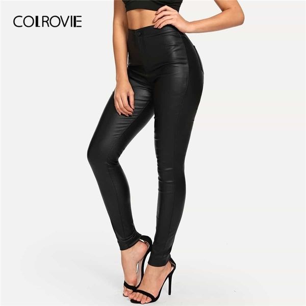 colrovie black high waist long skinny pant casual solid pants autumn fashion button fly streetwear trousers y200418, Black;white
colrovie black high waist long skinny pant casual solid pants autumn fashion button fly streetwear trousers y200418, Black;white