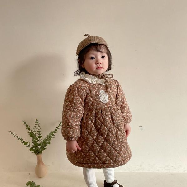 girl's dresses girls plus velvet dress winter thick floral baby clothes children's clothing, Red;yellow
girl's dresses girls plus velvet dress winter thick floral baby clothes children's clothing, Red;yellow
