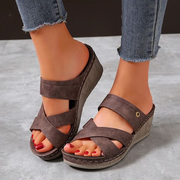 sandals summer wedges slippers women 2022 new open toe casual platform slides woman light thick high heels sandals beach shoes, Black
sandals summer wedges slippers women 2022 new open toe casual platform slides woman light thick high heels sandals beach shoes, Black