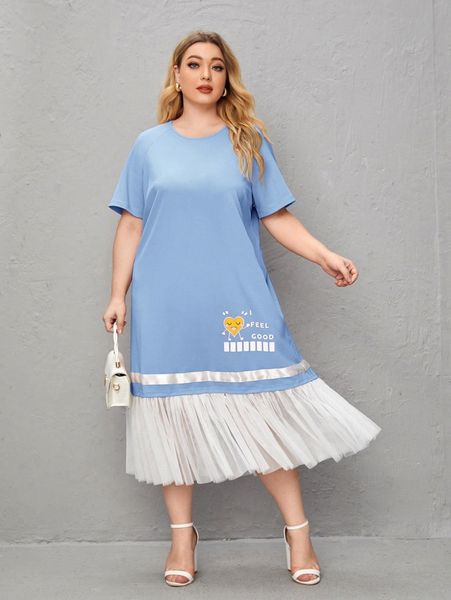 plus letter & cartoon graphic raglan sleeve ruffle hem dress s09h#, Black
plus letter & cartoon graphic raglan sleeve ruffle hem dress s09h#, Black