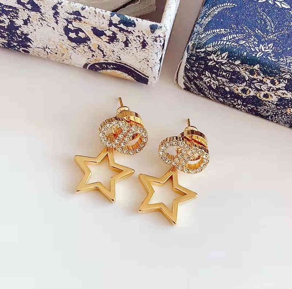 fine jewellery ornament charm earring diamond five pointed star earrings 925 silver needle brass earrings earrings female, Golden 
fine jewellery ornament charm earring diamond five pointed star earrings 925 silver needle brass earrings earrings female, Golden