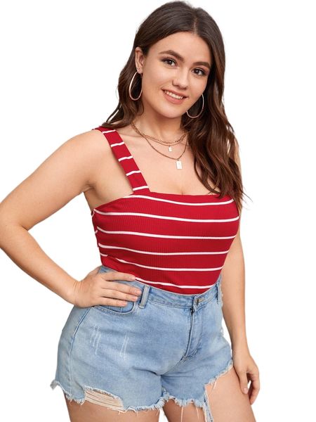 plus ribbed striped cropped cami t6yq#, Black
plus ribbed striped cropped cami t6yq#, Black