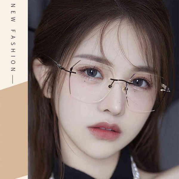 sunglasses fashion net red frameless myopia glasses for women with degree anti blu ray flat light, the same 8906, White;black
sunglasses fashion net red frameless myopia glasses for women with degree anti blu ray flat light, the same 8906, White;black