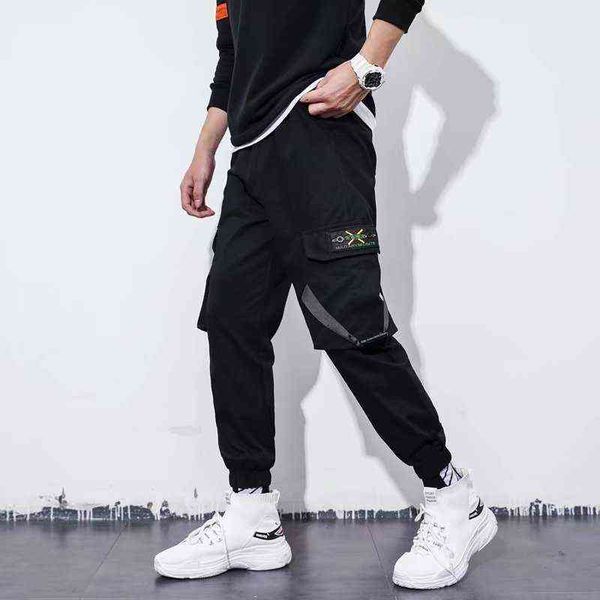men's cargo pants kpop streetwear reflective letters joggers men trousers harem pants casual men clothing elastic waist men pant g22050, Black
men's cargo pants kpop streetwear reflective letters joggers men trousers harem pants casual men clothing elastic waist men pant g22050, Black