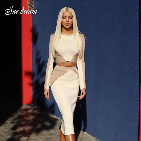 women's hit color long-sleeved stitching side zipper bodycon bandage two-piece set celebrity party club suit 220506, White
women's hit color long-sleeved stitching side zipper bodycon bandage two-piece set celebrity party club suit 220506, White