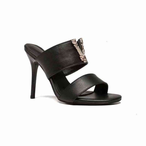 women's sandals slippers high heels medusa summer style external wearing temperament goddess versatile leather thin heel sandals lkcc, Black
women's sandals slippers high heels medusa summer style external wearing temperament goddess versatile leather thin heel sandals lkcc, Black