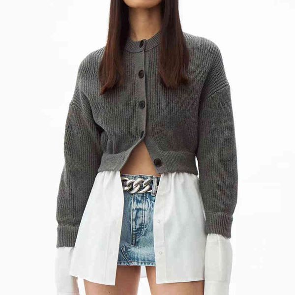 women's knits & tees grey and white fake two-piece stitched knitted cardigan women's fashion round neck long sleeve coat style swe
women's knits & tees grey and white fake two-piece stitched knitted cardigan women's fashion round neck long sleeve coat style swe
