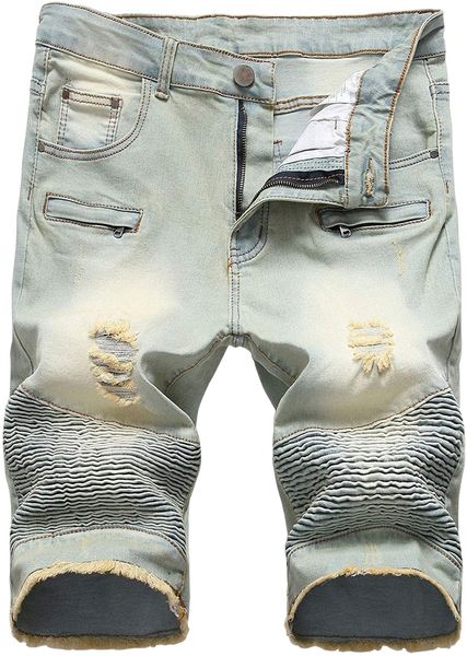 men's summer distressed rippped jeans shorts casual stretch denim bikers shorts 037f#, White;black
men's summer distressed rippped jeans shorts casual stretch denim bikers shorts 037f#, White;black