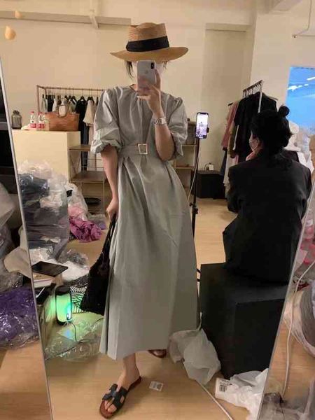 casual dresses summer south korea dongdamen temperament light familiar bubble sleeve round neck lace up high waist dress women unq7, Black;gray
casual dresses summer south korea dongdamen temperament light familiar bubble sleeve round neck lace up high waist dress women unq7, Black;gray