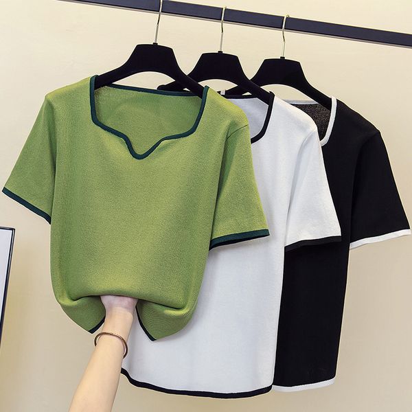 2022 summer french knit sweater women v-neck basic slim sweater for women female knit size -4xl, White;black
2022 summer french knit sweater women v-neck basic slim sweater for women female knit size -4xl, White;black