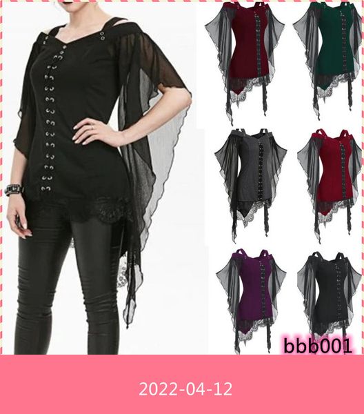 women's blouses & shirts womens and gothic criss cross lace insert butterfly sleeve plus size blusa feminina punk style back blouse, White
women's blouses & shirts womens and gothic criss cross lace insert butterfly sleeve plus size blusa feminina punk style back blouse, White