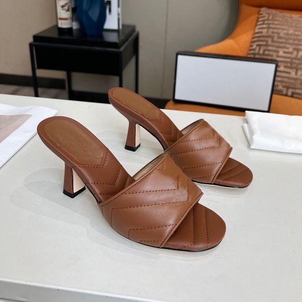 2022 women s slipper fashion designer 75mm high heel leather sandals with gold tone hardware size 35-43 01, Black
2022 women s slipper fashion designer 75mm high heel leather sandals with gold tone hardware size 35-43 01, Black