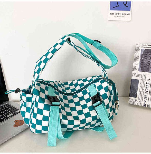 fashion cool personalized work clothes style contrast color lattice student messenger bag korean single shoulder women's bag g220517
fashion cool personalized work clothes style contrast color lattice student messenger bag korean single shoulder women's bag g220517