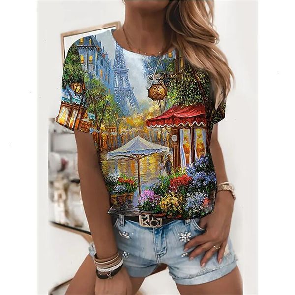 ladies holiday flower theme painting t shirt short sleeve t-shirt graphic landscape 3d printed round neck basic white blue green
ladies holiday flower theme painting t shirt short sleeve t-shirt graphic landscape 3d printed round neck basic white blue green