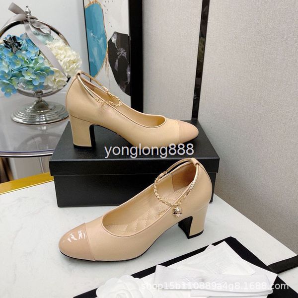 dress shoes style small fragrant single shoes in early spring of sheepskin patent leather round head chain foot ring thick heel high, Black
dress shoes style small fragrant single shoes in early spring of sheepskin patent leather round head chain foot ring thick heel high, Black