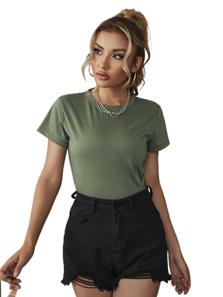 solid round neck tee h7ag#, White
solid round neck tee h7ag#, White