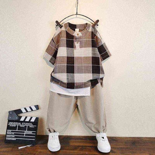 2022 boys summer clothing children plaid loose short sleeve t-shirt +pants 2 pcs set kids baby boys clothes 2-10 years g220509, White
2022 boys summer clothing children plaid loose short sleeve t-shirt +pants 2 pcs set kids baby boys clothes 2-10 years g220509, White