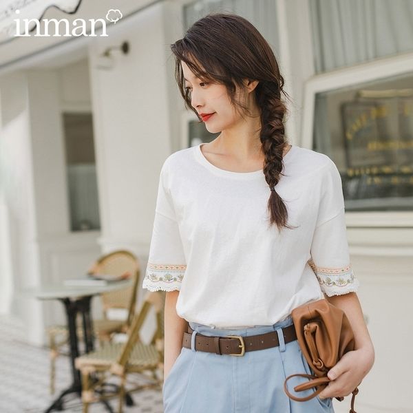 inman spring new arrival literary cotton allmatch grilish embroidered splicing lace medium sleeve tshirt y200412, White
inman spring new arrival literary cotton allmatch grilish embroidered splicing lace medium sleeve tshirt y200412, White