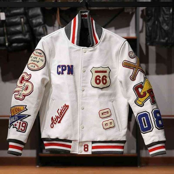 15 embroidered stand collar leather baseball suit for men and women white colorful american leisure sports, Black;brown
15 embroidered stand collar leather baseball suit for men and women white colorful american leisure sports, Black;brown