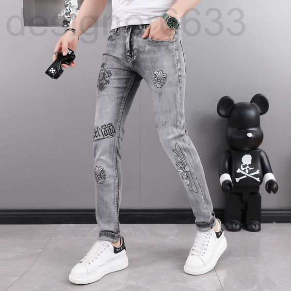 men's jeans designer spring and summer european fashion drill micro elastic youth casual middle waist trousers gray tz6l, Blue
men's jeans designer spring and summer european fashion drill micro elastic youth casual middle waist trousers gray tz6l, Blue