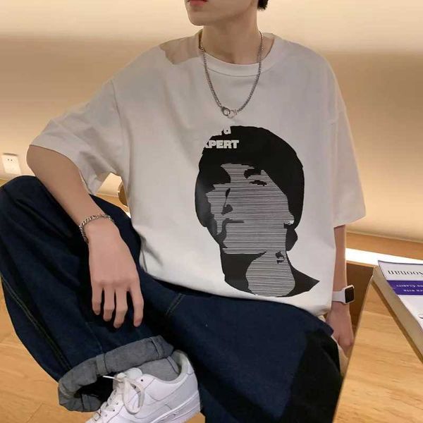 summer men's t-shirts high street european and american portrait print short sleeve loose large size casual round neck clothes street s, White;black
summer men's t-shirts high street european and american portrait print short sleeve loose large size casual round neck clothes street s, White;black