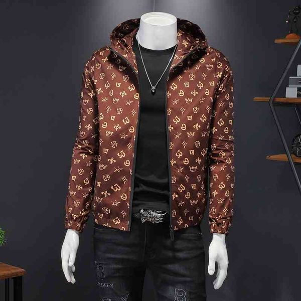 2022 new autumn et men's korean version trend handsome baseball collar printed casual coat, Black;brown
2022 new autumn et men's korean version trend handsome baseball collar printed casual coat, Black;brown