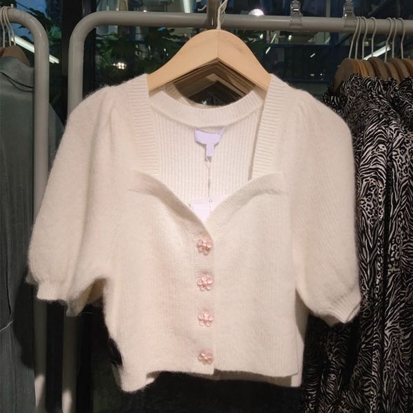 women's sweaters designer swan neck flower button bubble sleeve short cardigan women's early spring 2021 versatile small fresh pur, White;black
women's sweaters designer swan neck flower button bubble sleeve short cardigan women's early spring 2021 versatile small fresh pur, White;black