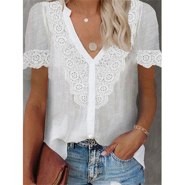 costumes v-neck lace shirt blouse 2022 spring summer short sleeve ladies shirt casual women solid pullover blusa streetwear, Black
costumes v-neck lace shirt blouse 2022 spring summer short sleeve ladies shirt casual women solid pullover blusa streetwear, Black