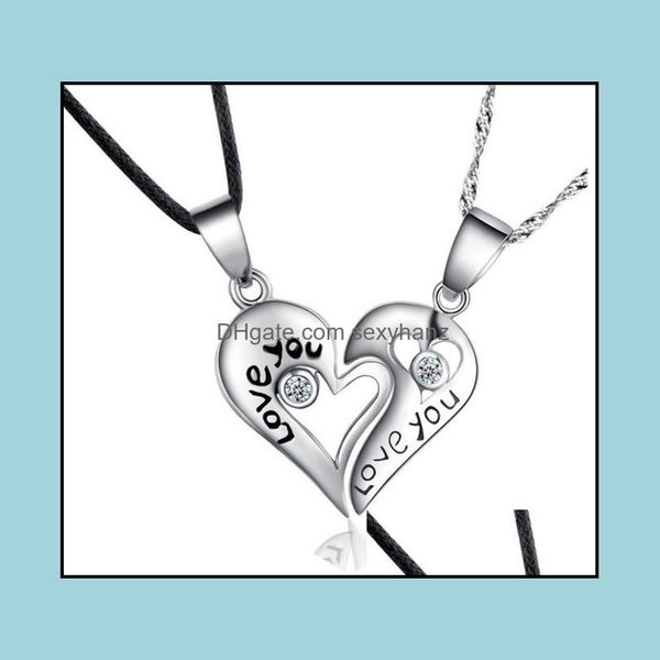pendant necklaces half love heart necklace set for women female jewelry trendy valentines day gifts 2pcs/set couples necklac sexyhanz dh7q8, Silver
pendant necklaces half love heart necklace set for women female jewelry trendy valentines day gifts 2pcs/set couples necklac sexyhanz dh7q8, Silver