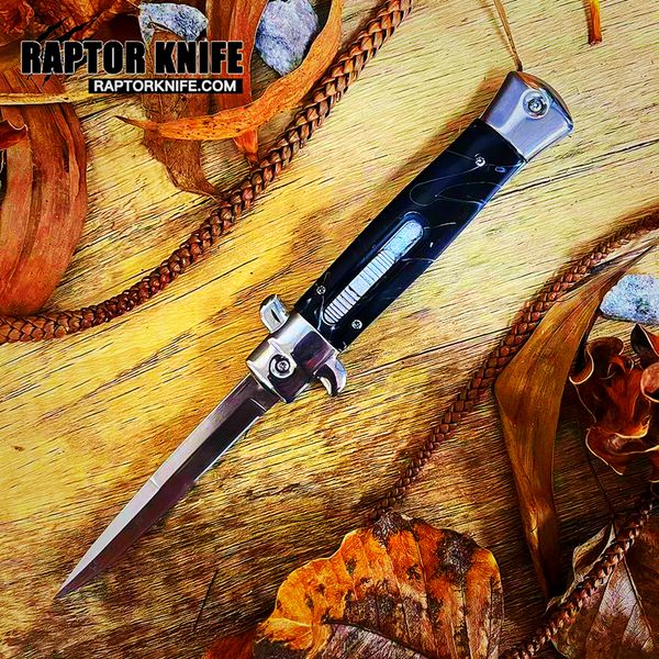 the models godfather stiletto mafia horizontal knife out of front automatic pocket knives edc tools 9.5inch
the models godfather stiletto mafia horizontal knife out of front automatic pocket knives edc tools 9.5inch