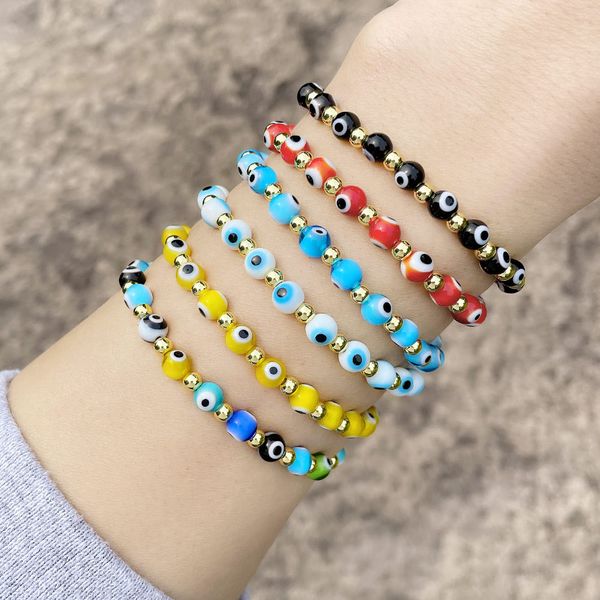 6mm coloured glaze evil eyes white yellow balck blue eyes elastic string bracelet for women men jewelry, Black
6mm coloured glaze evil eyes white yellow balck blue eyes elastic string bracelet for women men jewelry, Black