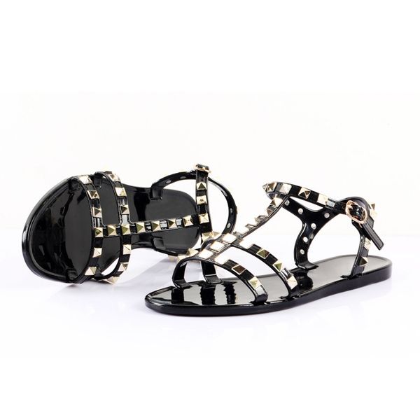 woman's sandals summer rivet studded flat slippers beach slippers luxurys open toes casual shoes, Black
woman's sandals summer rivet studded flat slippers beach slippers luxurys open toes casual shoes, Black