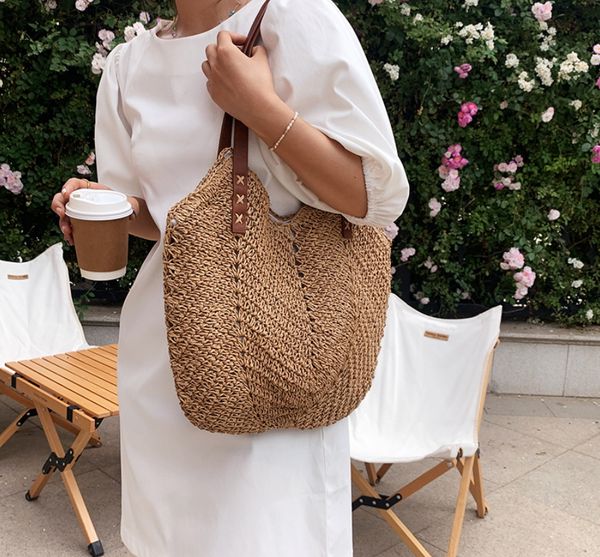 casual large capacity straw tote bag hollow woven women shoulder bags summer beach lady handbag big shopper bag travel sac
casual large capacity straw tote bag hollow woven women shoulder bags summer beach lady handbag big shopper bag travel sac