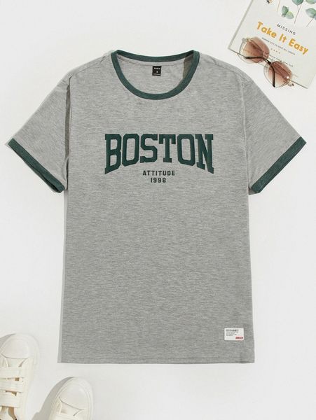 men letter graphic ringer tee 46q0#, White;black