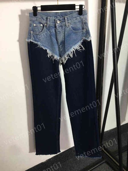 fashion fake two-piece womens jeans designer straight leg jeans brand trousers women clothing, Blue
fashion fake two-piece womens jeans designer straight leg jeans brand trousers women clothing, Blue