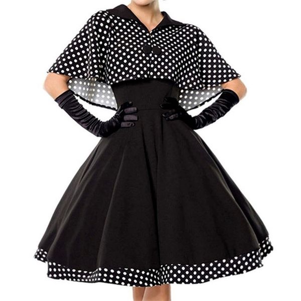 vintage dress women +cape retro rockabilly 50s style two piece black elegant ladies fashion midi es 220425, White;black
vintage dress women +cape retro rockabilly 50s style two piece black elegant ladies fashion midi es 220425, White;black