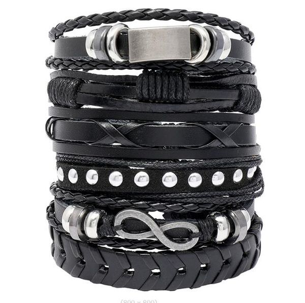 rivet infinity series men woman cowhide bracelet diy beaded strands multiple shares braid combination suit bracelet 6styles/1set, Black
rivet infinity series men woman cowhide bracelet diy beaded strands multiple shares braid combination suit bracelet 6styles/1set, Black