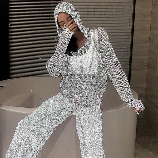 women's t-shirt designer 2020 fashion women's empty shirt ice silk reflective knitted hooded sweater long sleeve silver grey loose, White
women's t-shirt designer 2020 fashion women's empty shirt ice silk reflective knitted hooded sweater long sleeve silver grey loose, White