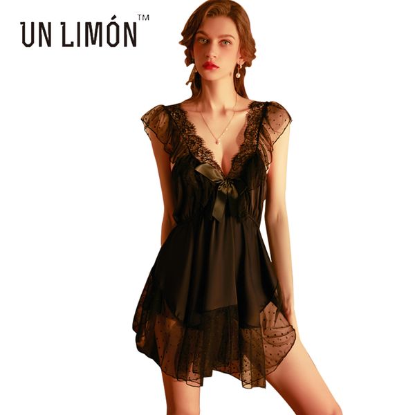 unlimon silk sleepwear for women lace nightgowns deep v neck net yarn satin nightdress, Black;red
unlimon silk sleepwear for women lace nightgowns deep v neck net yarn satin nightdress, Black;red
