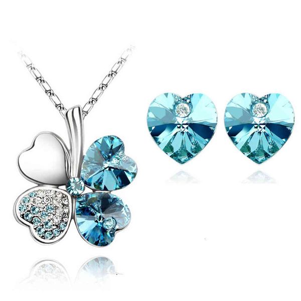 crystal clover 4 leaf heart pendant necklace earrings fashion jewelry sets office charm women girl lover floating quality gifts, Slivery;golden
crystal clover 4 leaf heart pendant necklace earrings fashion jewelry sets office charm women girl lover floating quality gifts, Slivery;golden