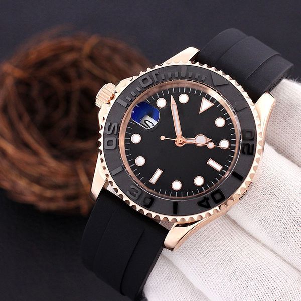 men's watch 40mm black dial designer automatic sapphire glass classic folding strap luminous swim wristwatch montre de luxe, Slivery;brown
men's watch 40mm black dial designer automatic sapphire glass classic folding strap luminous swim wristwatch montre de luxe, Slivery;brown
