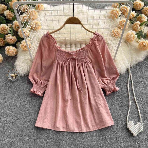women's blouses shirts bubble sleeve loose square neck solid color wood ear edge puffy blouse women's versatile girl style thin sh, White
women's blouses shirts bubble sleeve loose square neck solid color wood ear edge puffy blouse women's versatile girl style thin sh, White