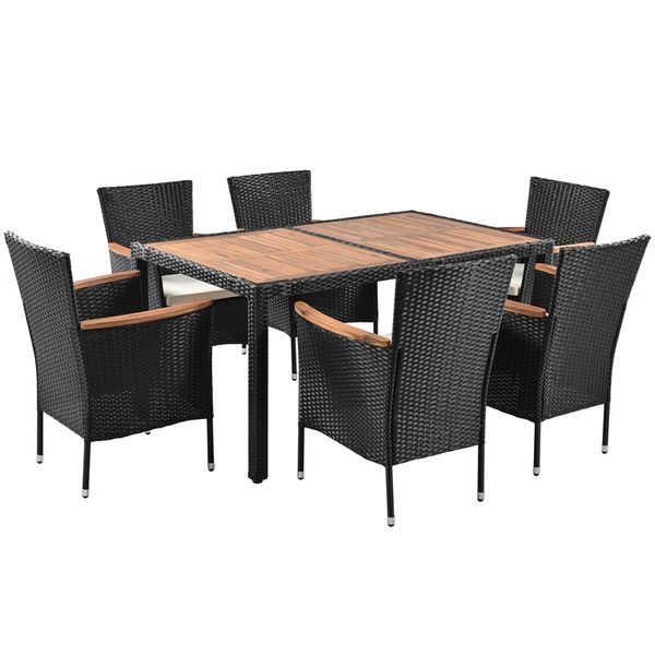 7-piece outdoor patio dining sets garden pe rattan wicker dining table and chairs set acacia wood tabletop
7-piece outdoor patio dining sets garden pe rattan wicker dining table and chairs set acacia wood tabletop
