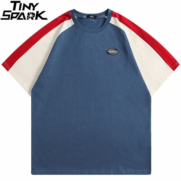 men hip hop streetwear t shirt patchwork t-shirt summer short sleeve tshirt harajuku cotton casual tees black blue 220512, White;black
men hip hop streetwear t shirt patchwork t-shirt summer short sleeve tshirt harajuku cotton casual tees black blue 220512, White;black