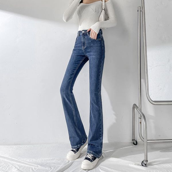 straight jeans women high waist slim stretch denim flare pants fall floor length trousers female casual 707, Blue
straight jeans women high waist slim stretch denim flare pants fall floor length trousers female casual 707, Blue