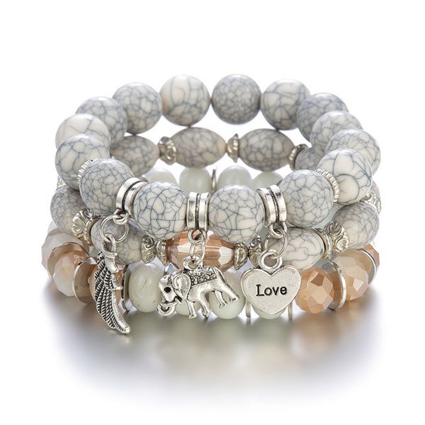 fashion creative alloy pendant beads boho beaded strands lava wristband bracelet for party a164, Black
fashion creative alloy pendant beads boho beaded strands lava wristband bracelet for party a164, Black