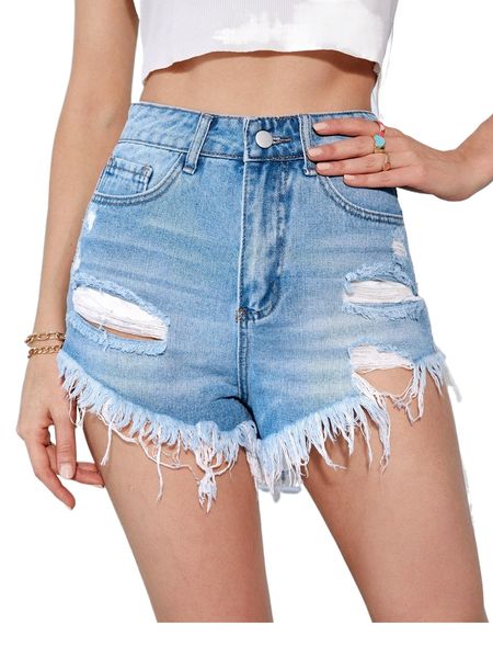 high waist ripped raw cut denim shorts y7uk#, White;black 
high waist ripped raw cut denim shorts y7uk#, White;black